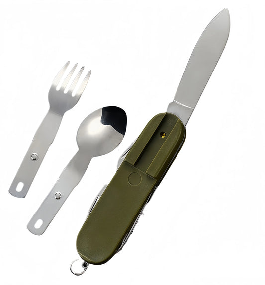 Sztućce wielofunkcyjne 7 w 1 - składana zastawa survivalowa z etui