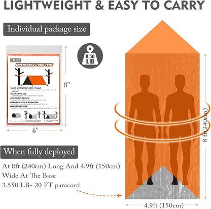 Awaryjny namiot survivalowy 2-osobowy z mylaru — lekki, wodoodporny, termiczny | SOS | wielokrotnego użytku