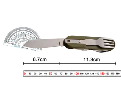 Sztućce wielofunkcyjne 7 w 1 - składana zastawa survivalowa z etui
