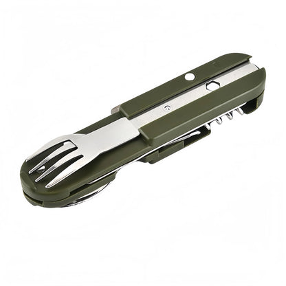 Sztućce wielofunkcyjne 7 w 1 - składana zastawa survivalowa z etui
