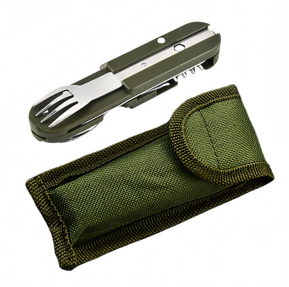 Sztućce wielofunkcyjne 7 w 1 - składana zastawa survivalowa z etui